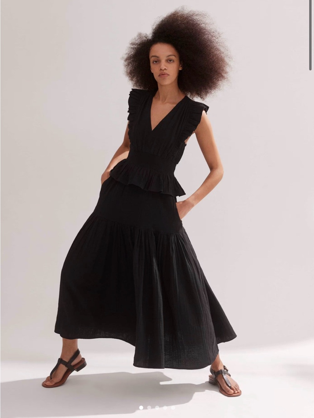 ME+EM Black Cheesecloth Maxi Dress size 2 - Picture 7 of 13